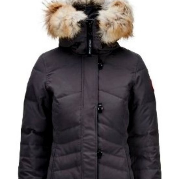 NEW:Canada Goose Lorette Hooded Down Parka W/Genuine Coyote Fur Trim, Black, XXS - Picture 3 of 10